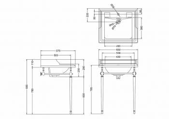 Classic Burlington Basin and Basin Stand